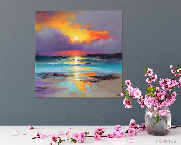 Abstract Landscape Painting for Living Room, Original Landscape Wall Art, Landscape Oil Paintings, Landscape Canvas Art, Hand Painted Canvas Art-Grace Painting Crafts