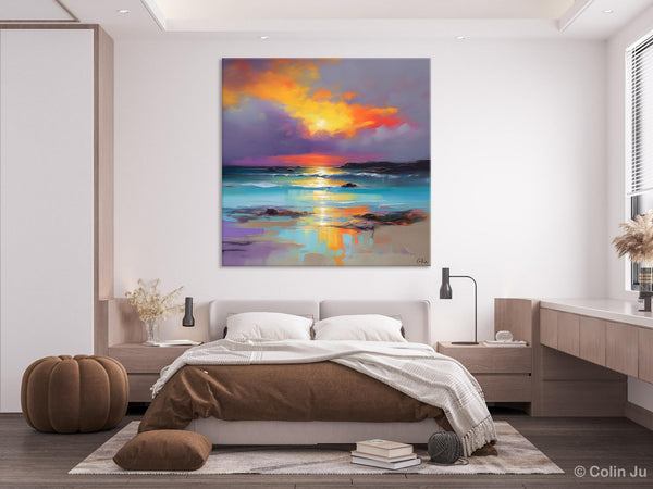 Abstract Landscape Painting for Living Room, Original Landscape Wall Art, Landscape Oil Paintings, Landscape Canvas Art, Hand Painted Canvas Art-Grace Painting Crafts