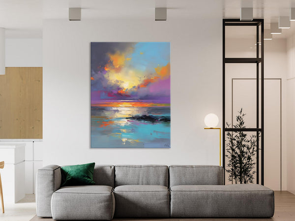 Oil Painting on Canvas, Extra Large Modern Wall Art, Landscape Canvas Paintings for Dining Room, Original Landscape Abstract Painting-Grace Painting Crafts