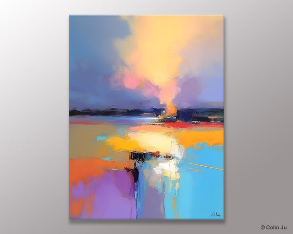 Canvas Painting for Bedroom, Landscape Canvas Painting, Abstract Landscape Painting, Original Landscape Art, Large Wall Art Paintings for Living Room-Grace Painting Crafts