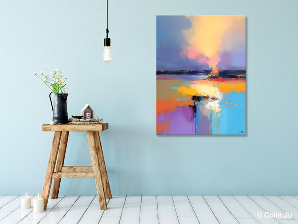 Canvas Painting for Bedroom, Landscape Canvas Painting, Abstract Landscape Painting, Original Landscape Art, Large Wall Art Paintings for Living Room-Grace Painting Crafts