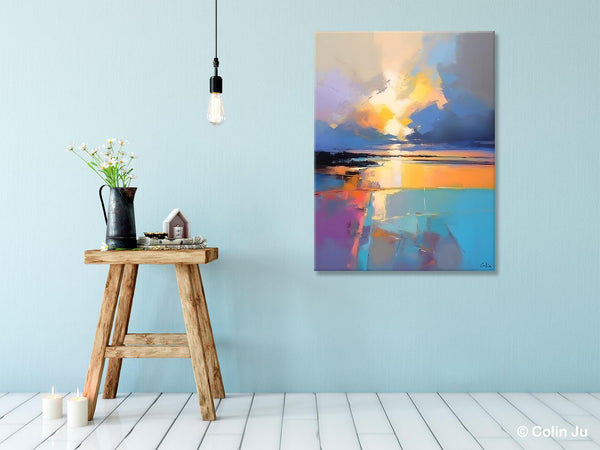 Landscape Canvas Painting, Abstract Landscape Painting, Original Landscape Art, Canvas Painting for Bedroom, Large Wall Art Paintings for Living Room-Grace Painting Crafts