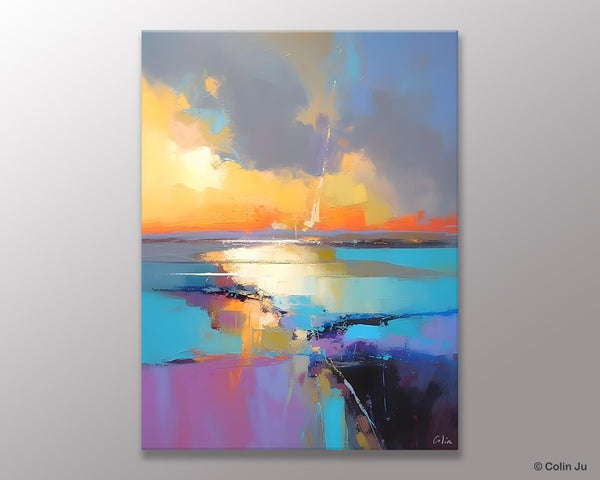 Original Modern Wall Art Painting, Canvas Painting for Living Room, Abstract Landscape Paintings, Oversized Contemporary Abstract Artwork-Grace Painting Crafts