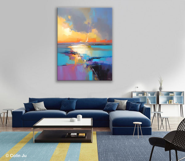 Original Modern Wall Art Painting, Canvas Painting for Living Room, Abstract Landscape Paintings, Oversized Contemporary Abstract Artwork-Grace Painting Crafts