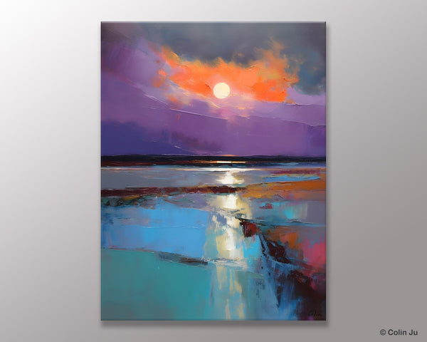 Extra Large Modern Wall Art, Landscape Canvas Paintings for Dining Room, Oil Painting on Canvas, Original Landscape Abstract Painting-Grace Painting Crafts