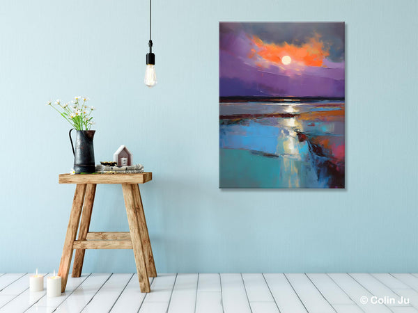 Extra Large Modern Wall Art, Landscape Canvas Paintings for Dining Room, Oil Painting on Canvas, Original Landscape Abstract Painting-Grace Painting Crafts