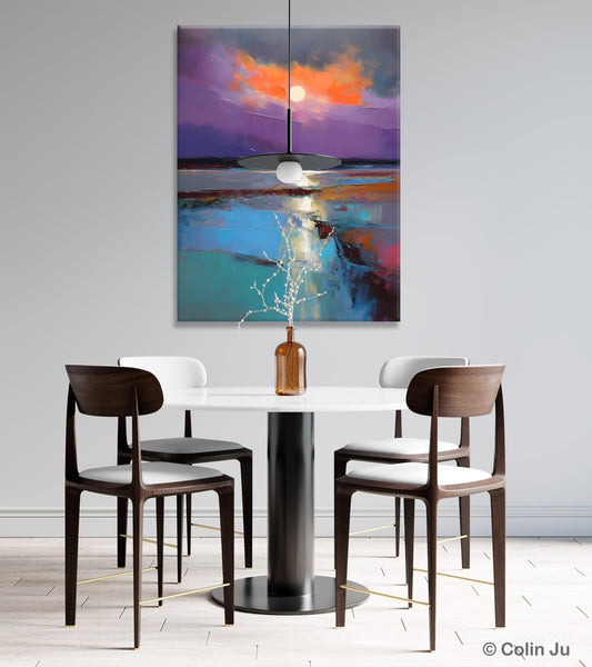 Extra Large Modern Wall Art, Landscape Canvas Paintings for Dining Room, Oil Painting on Canvas, Original Landscape Abstract Painting-Grace Painting Crafts