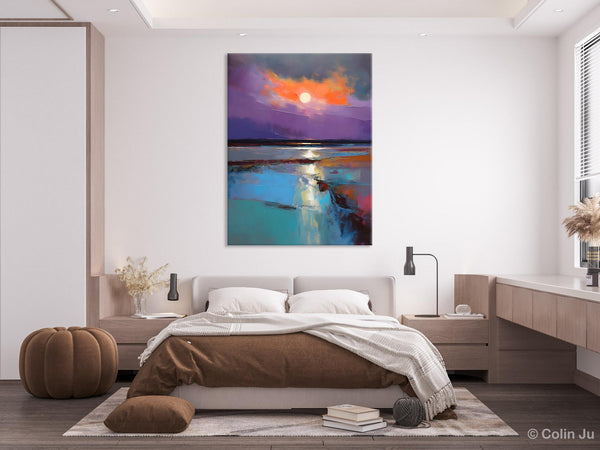 Extra Large Modern Wall Art, Landscape Canvas Paintings for Dining Room, Oil Painting on Canvas, Original Landscape Abstract Painting-Grace Painting Crafts