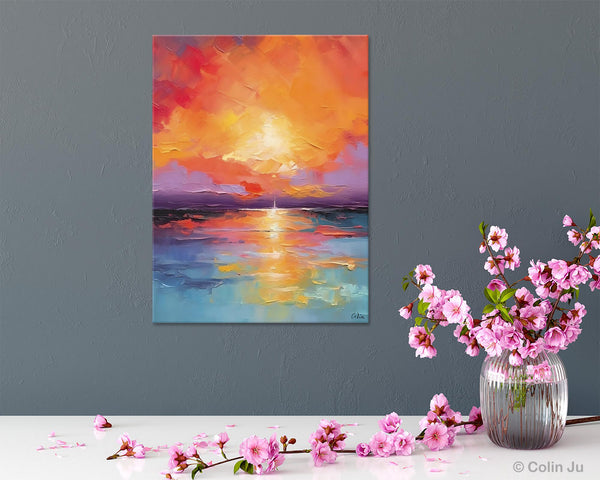 Modern Landscape Paintings, Oversized Contemporary Canvas Paintings, Extra Large Canvas Painting for Living Room, Original Canvas Wall Art-Grace Painting Crafts