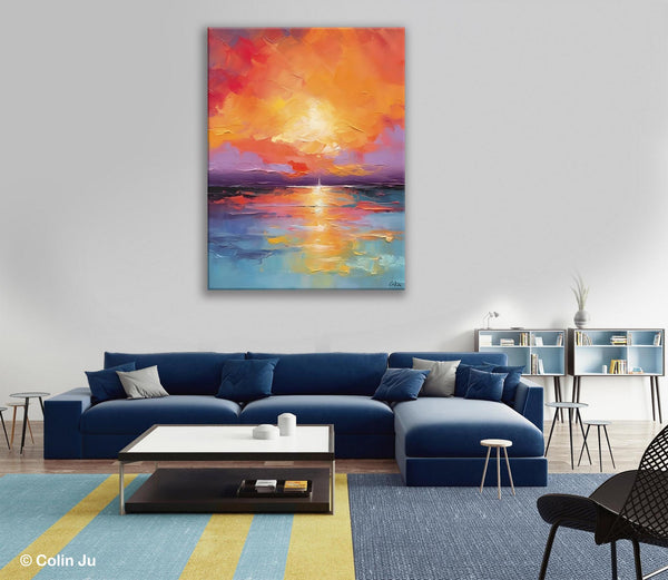 Modern Landscape Paintings, Oversized Contemporary Canvas Paintings, Extra Large Canvas Painting for Living Room, Original Canvas Wall Art-Grace Painting Crafts