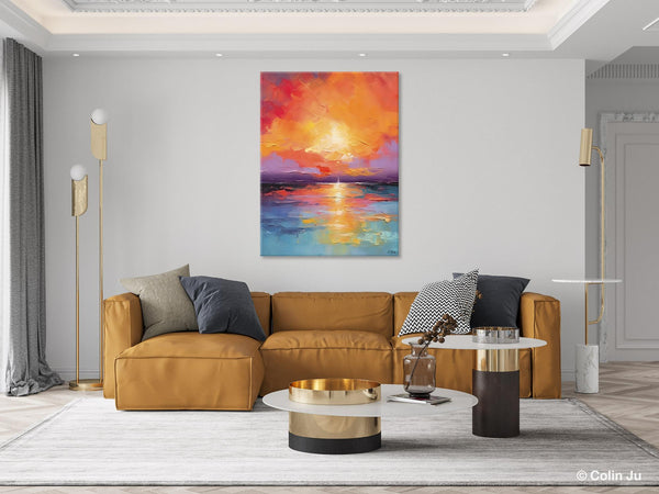 Modern Landscape Paintings, Oversized Contemporary Canvas Paintings, Extra Large Canvas Painting for Living Room, Original Canvas Wall Art-Grace Painting Crafts