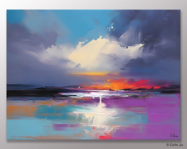 Living Room Abstract Paintings, Large Landscape Canvas Paintings, Buy Art Online, Original Landscape Abstract Painting, Simple Wall Art Ideas-Grace Painting Crafts