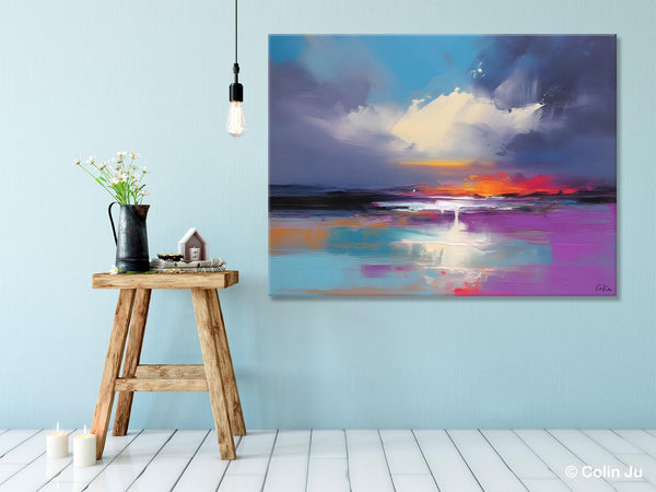 Living Room Abstract Paintings, Large Landscape Canvas Paintings, Buy Art Online, Original Landscape Abstract Painting, Simple Wall Art Ideas-Grace Painting Crafts