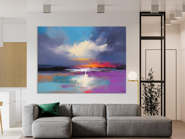 Living Room Abstract Paintings, Large Landscape Canvas Paintings, Buy Art Online, Original Landscape Abstract Painting, Simple Wall Art Ideas-Grace Painting Crafts