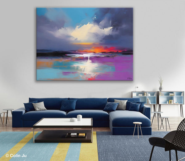Living Room Abstract Paintings, Large Landscape Canvas Paintings, Buy Art Online, Original Landscape Abstract Painting, Simple Wall Art Ideas-Grace Painting Crafts