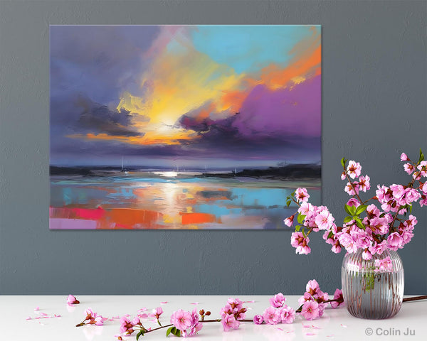 Landscape Painting on Canvas, Hand Painted Canvas Art, Abstract Landscape Artwork, Contemporary Wall Art Paintings, Extra Large Original Art-Grace Painting Crafts