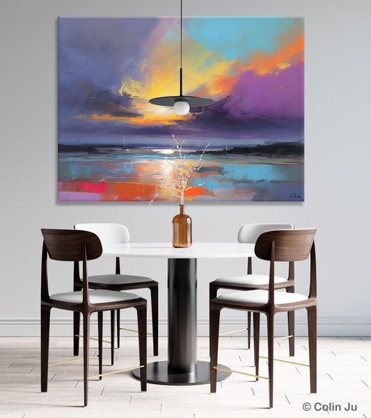 Landscape Painting on Canvas, Hand Painted Canvas Art, Abstract Landscape Artwork, Contemporary Wall Art Paintings, Extra Large Original Art-Grace Painting Crafts