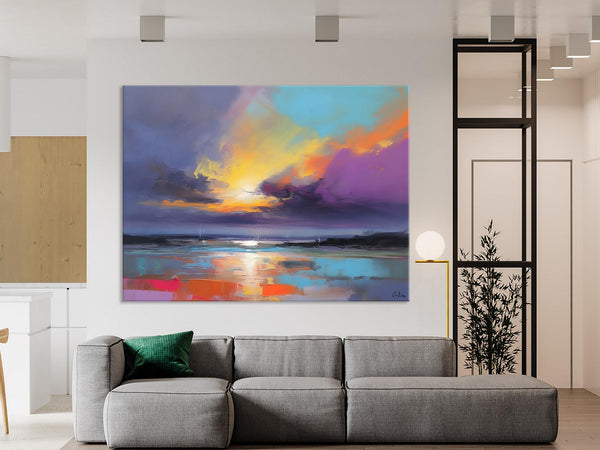 Landscape Painting on Canvas, Hand Painted Canvas Art, Abstract Landscape Artwork, Contemporary Wall Art Paintings, Extra Large Original Art-Grace Painting Crafts