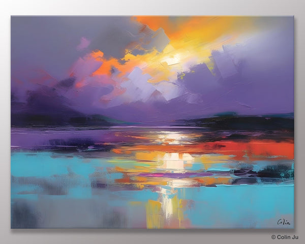 Modern Landscape Paintings, Landscape Paintings for Living Room, Original Abstract Canvas Painting, Contemporary Acrylic Paintings-Grace Painting Crafts