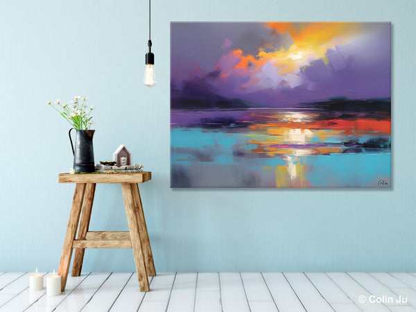 Modern Landscape Paintings, Landscape Paintings for Living Room, Original Abstract Canvas Painting, Contemporary Acrylic Paintings-Grace Painting Crafts
