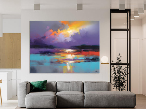 Modern Landscape Paintings, Landscape Paintings for Living Room, Original Abstract Canvas Painting, Contemporary Acrylic Paintings-Grace Painting Crafts