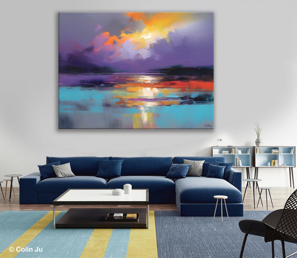 Modern Landscape Paintings, Landscape Paintings for Living Room, Original Abstract Canvas Painting, Contemporary Acrylic Paintings-Grace Painting Crafts