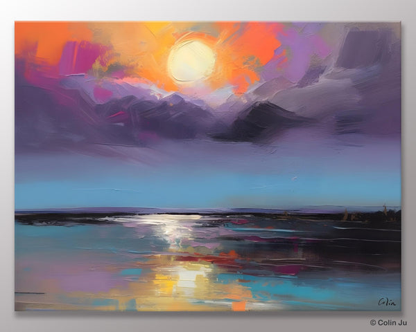Abstract Landscape Painting on Canvas, Hand Painted Canvas Art, Contemporary Wall Art Paintings for Living Room, Huge Original Art-Grace Painting Crafts