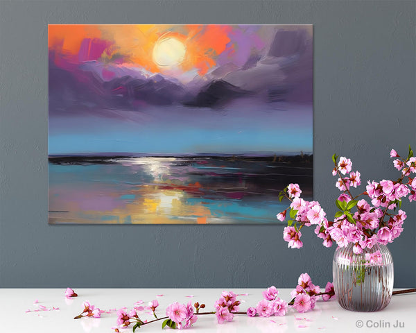 Abstract Landscape Painting on Canvas, Hand Painted Canvas Art, Contemporary Wall Art Paintings for Living Room, Huge Original Art-Grace Painting Crafts