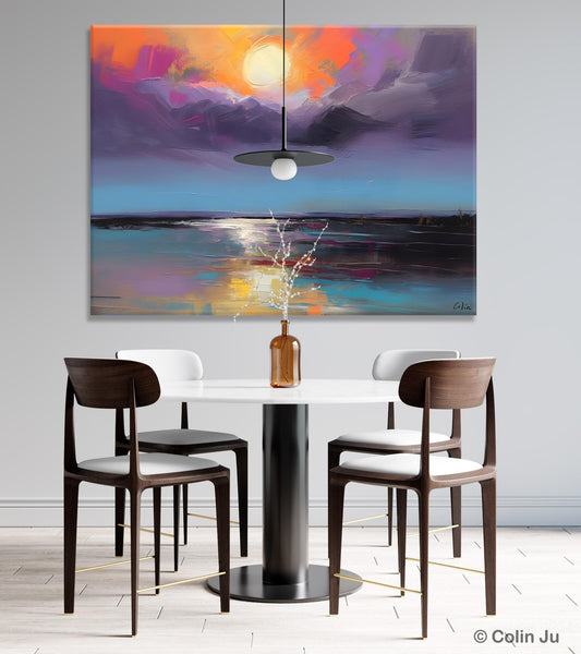 Abstract Landscape Painting on Canvas, Hand Painted Canvas Art, Contemporary Wall Art Paintings for Living Room, Huge Original Art-Grace Painting Crafts