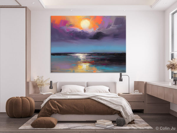 Abstract Landscape Painting on Canvas, Hand Painted Canvas Art, Contemporary Wall Art Paintings for Living Room, Huge Original Art-Grace Painting Crafts