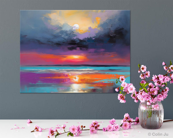 Original Abstract Art, Hand Painted Canvas Art, Large Abstract Painting for Living Room, Landscape Canvas Art, Large Landscape Acrylic Art-Grace Painting Crafts