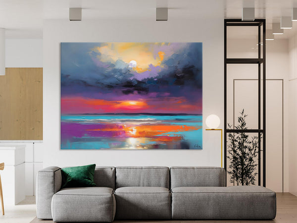 Original Abstract Art, Hand Painted Canvas Art, Large Abstract Painting for Living Room, Landscape Canvas Art, Large Landscape Acrylic Art-Grace Painting Crafts