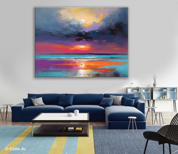 Original Abstract Art, Hand Painted Canvas Art, Large Abstract Painting for Living Room, Landscape Canvas Art, Large Landscape Acrylic Art-Grace Painting Crafts