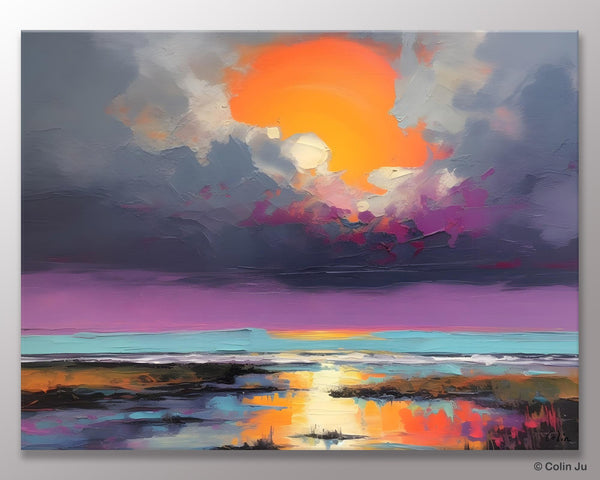 Heavy Texture Paintings, Original Landscape Painting, Large Landscape Painting for Living Room, Bedroom Wall Art Ideas, Modern Paintings for Dining Room-Grace Painting Crafts