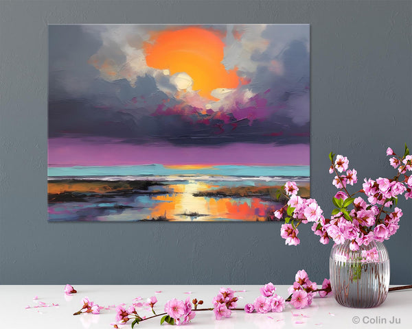 Heavy Texture Paintings, Original Landscape Painting, Large Landscape Painting for Living Room, Bedroom Wall Art Ideas, Modern Paintings for Dining Room-Grace Painting Crafts