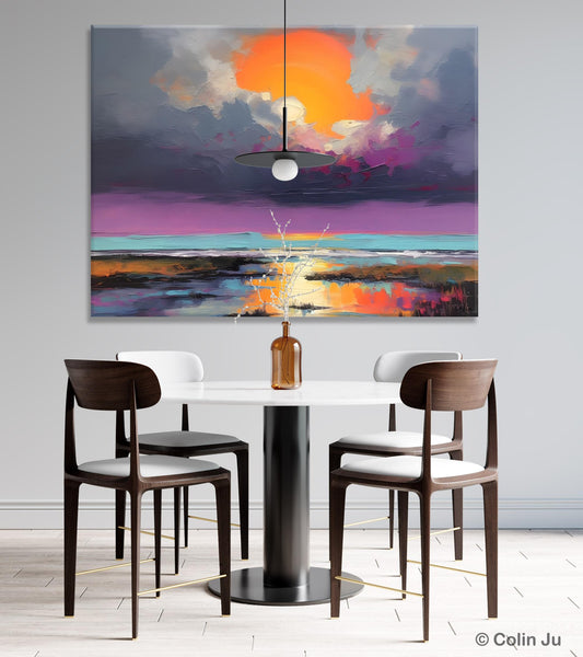 Heavy Texture Paintings, Original Landscape Painting, Large Landscape Painting for Living Room, Bedroom Wall Art Ideas, Modern Paintings for Dining Room-Grace Painting Crafts