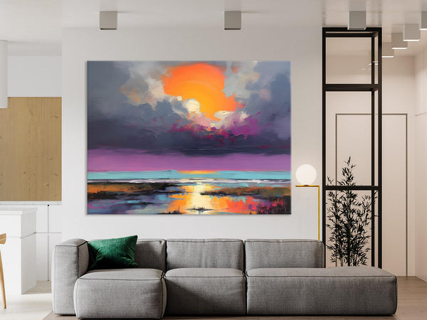 Heavy Texture Paintings, Original Landscape Painting, Large Landscape Painting for Living Room, Bedroom Wall Art Ideas, Modern Paintings for Dining Room-Grace Painting Crafts