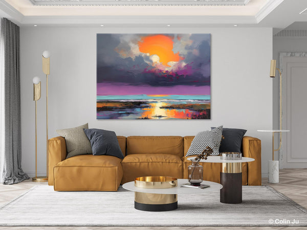 Heavy Texture Paintings, Original Landscape Painting, Large Landscape Painting for Living Room, Bedroom Wall Art Ideas, Modern Paintings for Dining Room-Grace Painting Crafts