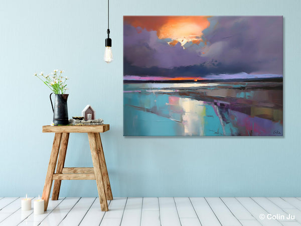 Original Landscape Oil Painting, Large Landscape Painting for Living Room, Bedroom Wall Art Ideas, Large Paintings for Dining Room-Grace Painting Crafts