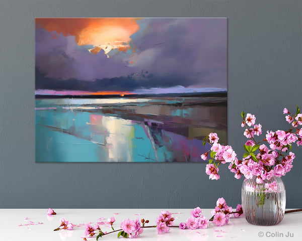 Original Landscape Oil Painting, Large Landscape Painting for Living Room, Bedroom Wall Art Ideas, Large Paintings for Dining Room-Grace Painting Crafts