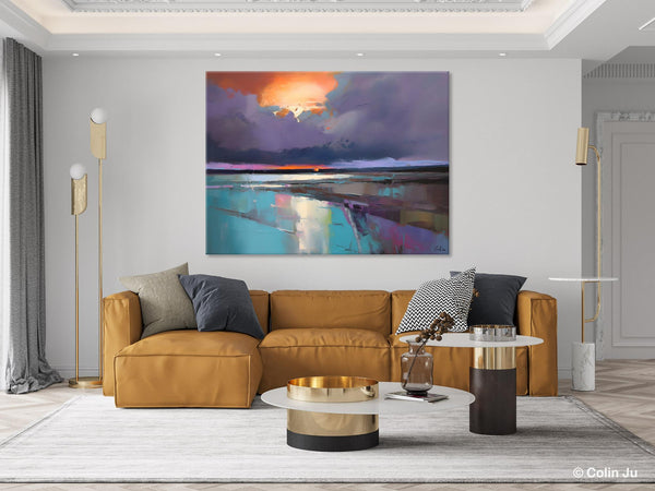 Original Landscape Oil Painting, Large Landscape Painting for Living Room, Bedroom Wall Art Ideas, Large Paintings for Dining Room-Grace Painting Crafts