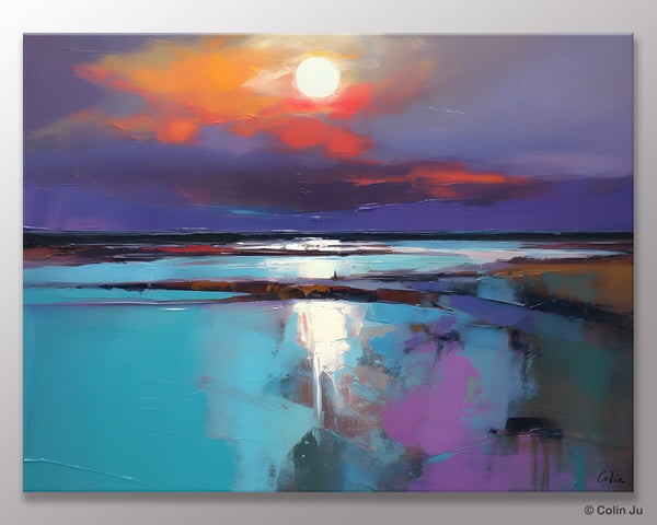 Original Landscape Abstract Painting, Simple Wall Art Ideas, Living Room Abstract Paintings, Large Landscape Canvas Paintings, Buy Art Online-Grace Painting Crafts
