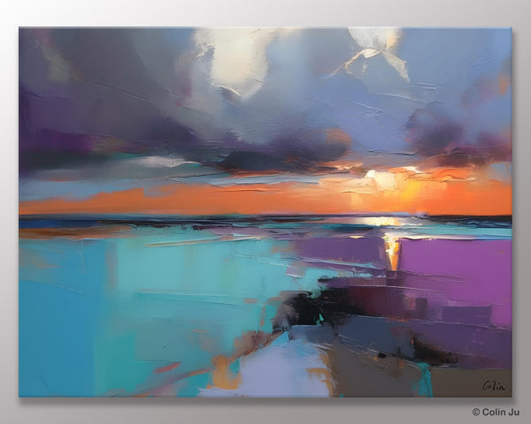Living Room Abstract Paintings, Original Landscape Abstract Painting, Simple Wall Art Ideas, Extra Large Landscape Canvas Paintings, Buy Art Online-Grace Painting Crafts