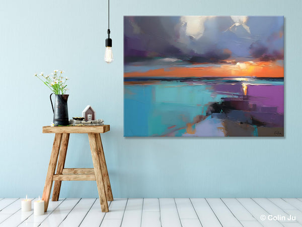 Living Room Abstract Paintings, Original Landscape Abstract Painting, Simple Wall Art Ideas, Extra Large Landscape Canvas Paintings, Buy Art Online-Grace Painting Crafts