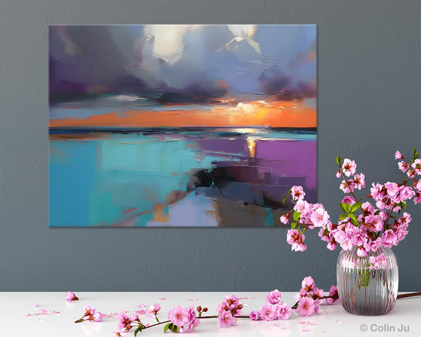 Living Room Abstract Paintings, Original Landscape Abstract Painting, Simple Wall Art Ideas, Extra Large Landscape Canvas Paintings, Buy Art Online-Grace Painting Crafts