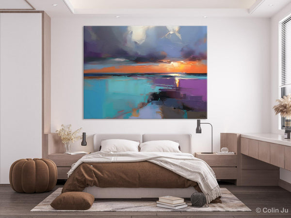 Living Room Abstract Paintings, Original Landscape Abstract Painting, Simple Wall Art Ideas, Extra Large Landscape Canvas Paintings, Buy Art Online-Grace Painting Crafts