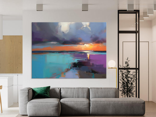 Living Room Abstract Paintings, Original Landscape Abstract Painting, Simple Wall Art Ideas, Extra Large Landscape Canvas Paintings, Buy Art Online-Grace Painting Crafts