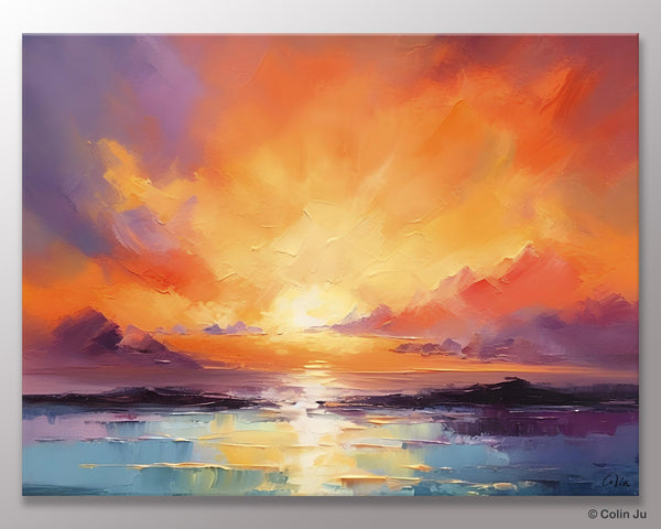 Large Art Painting for Living Room, Original Landscape Canvas Art, Oversized Landscape Wall Art Paintings, Contemporary Acrylic Painting on Canvas-Grace Painting Crafts