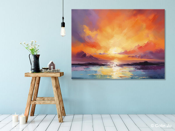 Large Art Painting for Living Room, Original Landscape Canvas Art, Oversized Landscape Wall Art Paintings, Contemporary Acrylic Painting on Canvas-Grace Painting Crafts