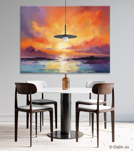 Large Art Painting for Living Room, Original Landscape Canvas Art, Oversized Landscape Wall Art Paintings, Contemporary Acrylic Painting on Canvas-Grace Painting Crafts